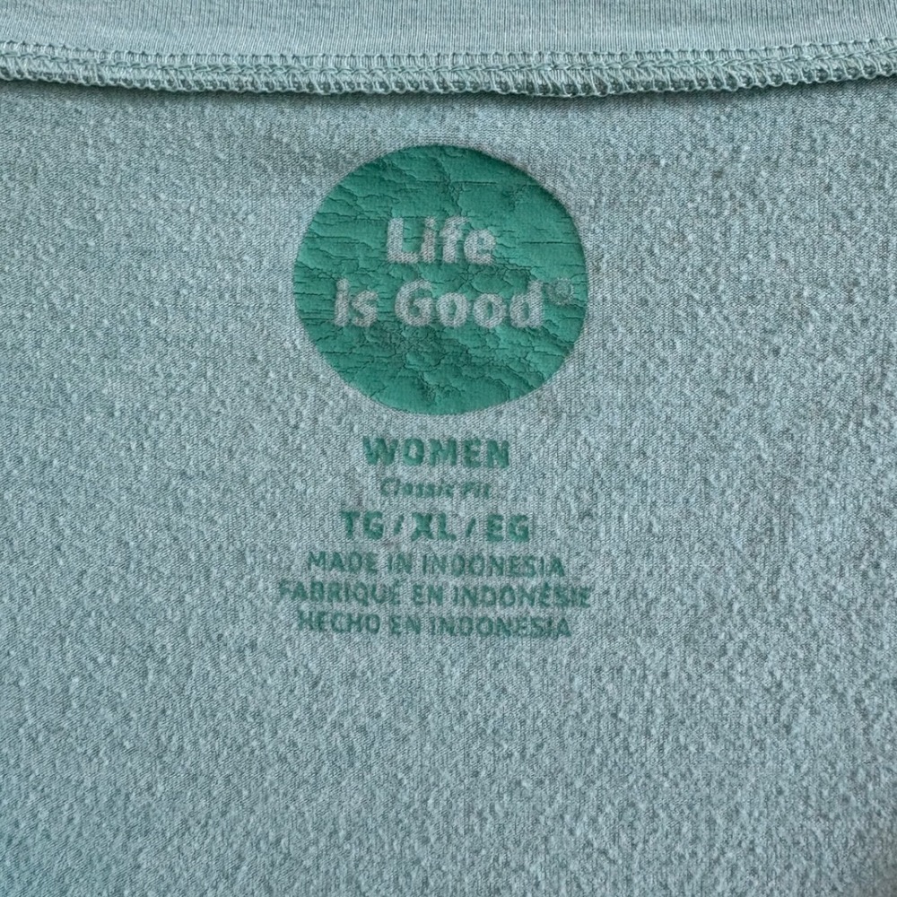 Life is Good Womens Hummingbird Sunburst Graphic L/S T-shirt Mint Green - Picture 4 of 5